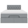 vidaXL Ottoman bed met matras en LED's 120x190 cm stof lichtgrijs