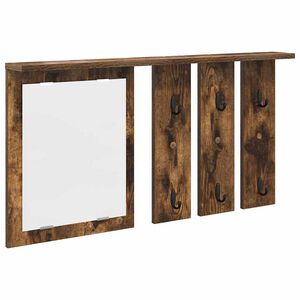 vidaXL Wandgemonteerde kapstok met plank Gerookt eiken 85 x 10 x 45 cm