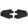 vidaXL 12-delige Loungeset met kussens poly rattan zwart