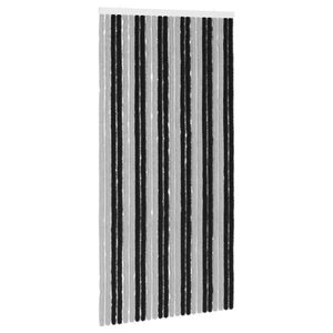 vidaXL Insecten Gordijn Chenille Grijs en zwart 100 x 200 cm 100% PP