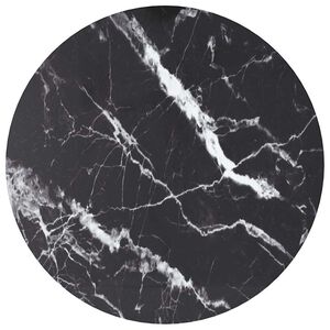vidaXL Tafelblad &Oslash;40x0,8 cm gehard glas met marmeren design zwart