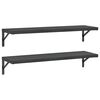 vidaXL Wandschappen 2 st 100x30 cm roestvrijstaal zwart