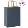 vidaXL Papieren zakken 50 st met hengsels 21x11x28 cm blauw