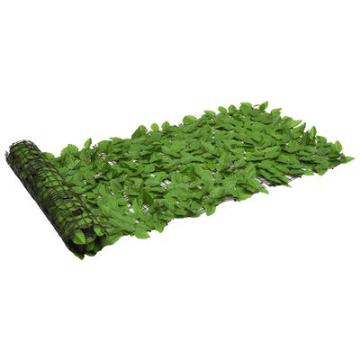 vidaXL Balkonscherm met groene bladeren 400x75 cm