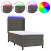 vidaXL Boxspring met matras en LED fluweel donkergrijs 90x200 cm