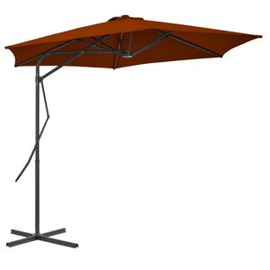 vidaXL Parasol met stalen paal 300x230 cm terracottakleurig