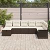 vidaXL Tuin Sofa Set met kussen 8 pcs Bruin en Crème poly rattan