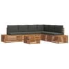 vidaXL 7 st Buiten bankenset Massief Acaciahout en Polyester