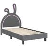 vidaXL Bedframe voor kinderen met hoofdbord Lichtgrijs 80 x 160 cm PU