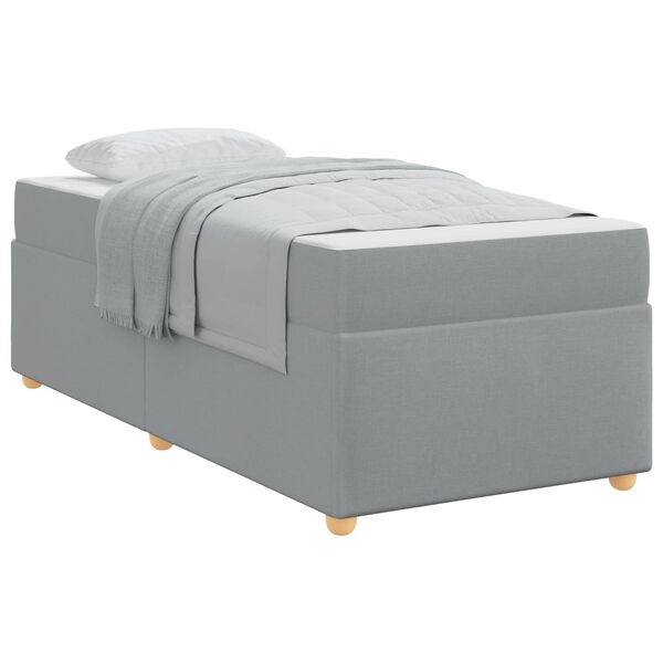 vidaXL Bedframe met matras Lichtgrijs 80 x 200 cm Stof