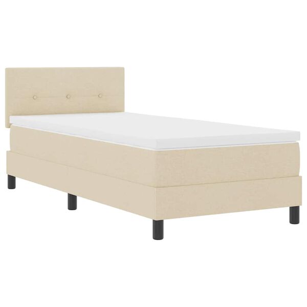vidaXL Boxspring bed met matras met hoofdeinde Cr&egrave;me 80 x 200 cm Stof