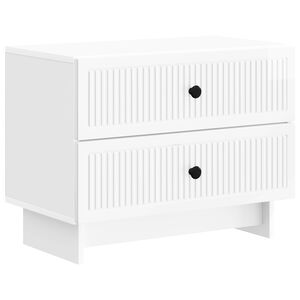 vidaXL Nachtkastje Hoogglans Wit 62 x 34,5 x 47,5 cm Bewerkt hout