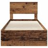 vidaXL Bedframe met hoofdeinde Oudhout 90 x 190 cm Bewerkt hout