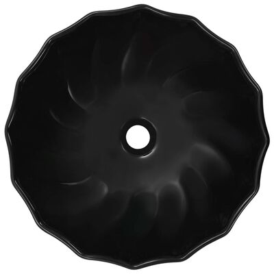 vidaXL Wastafel 46x17 cm keramiek zwart
