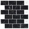 vidaXL Subway Tegel 20 st Zwart Marmer 30 x 30 cm Polyurethaan en PET