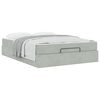 vidaXL Bedframe met matras met matras 2 pcs Lichtgrijs Fluweel