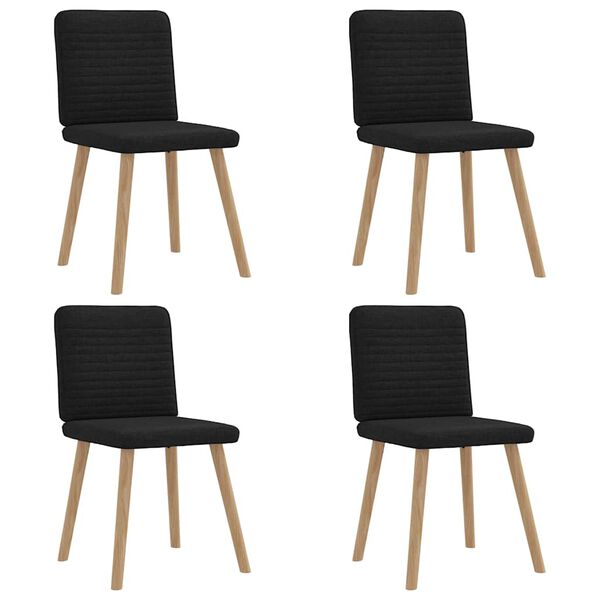 vidaXL Eetkamerstoelen 4 st stof zwart
