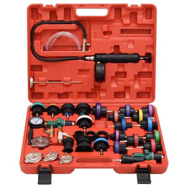 vidaXL Druktester voor koelsysteem 52x40,5x9,5 cm rood