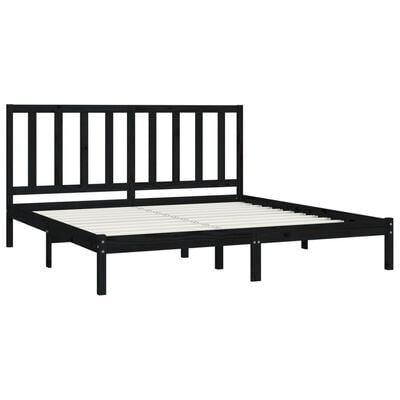 vidaXL Bedframe massief grenenhout zwart 200x200 cm