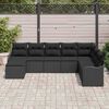 vidaXL Tuin Sofa Set met kussen 8 pcs Zwart Poly riet