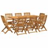 vidaXL 9-delige Tuinset 180x90x75 cm massief acaciahout