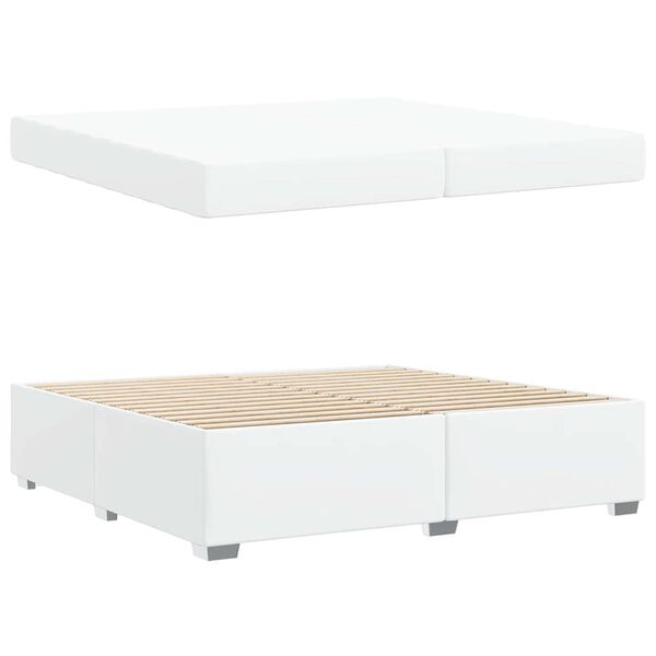 vidaXL Bedframe met matras Wit 200 x 200 cm Stof