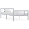 vidaXL Bedframe metaal grijs en wit 90x200 cm