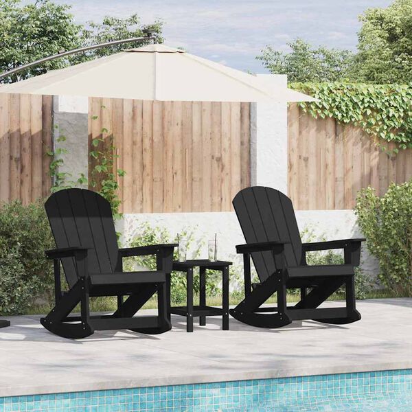 vidaXL Adirondack Schommeltjes 2 pcs Zwart HDPE