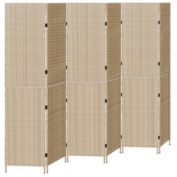 vidaXL Kamerscherm Beige 292 x 180 cm poly rattan