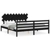 vidaXL Bedframe met hoofdbord massief hout zwart