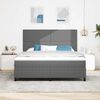 vidaXL Boxspringbed Lichtgrijs en wit. 180 x 200 cm Katoen Stof