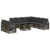 vidaXL Tuinbankenset 10 st Grijs en Donkergrijs poly rattan