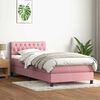 vidaXL Boxspring met matras fluweel roze 80x210 cm