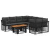 vidaXL Tuinbankenset 9 st Zwart en Donkergrijs poly rattan