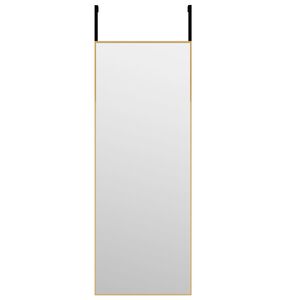 vidaXL Deurspiegel 30x80 cm glas en aluminium goudkleurig