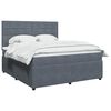 vidaXL Boxspring met matras fluweel donkergrijs 180x200 cm
