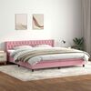 vidaXL Boxspring met matras fluweel roze 180x210 cm