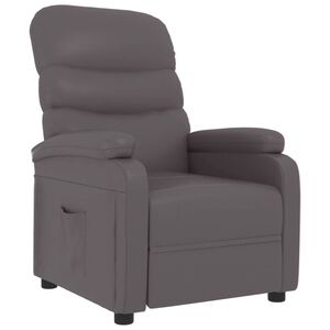 vidaXL Fauteuil verstelbaar kunstleer grijs