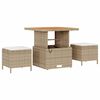 vidaXL Tuin Sofa Set met kussen 10 pcs Beige en Crème Poly Rattan
