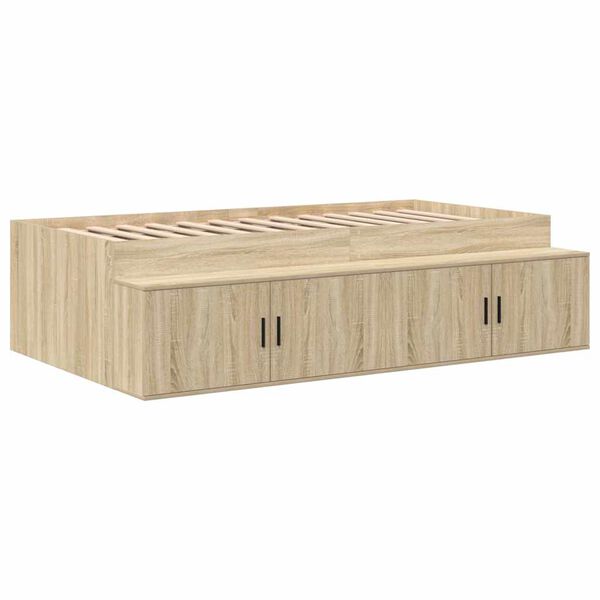 vidaXL Bedframe met lade Sonoma Eiken 90 x 200 cm Bewerkt hout