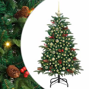 vidaXL Kunstkerstboom Groen 150 cm PVC en Metaal en Plastic