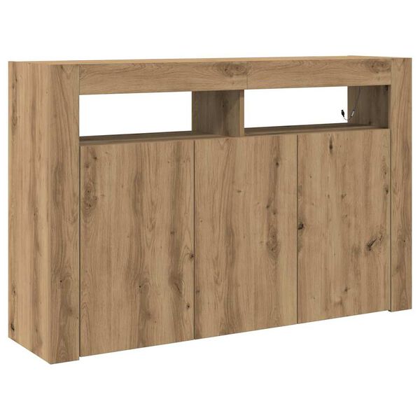vidaXL Dressoir Artisan Eiken 116 x 30 x 75 cm Bewerkt hout