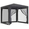 vidaXL Partytent met 4 mesh zijwanden 2,5x2,5 m HDPE antracietkleurig