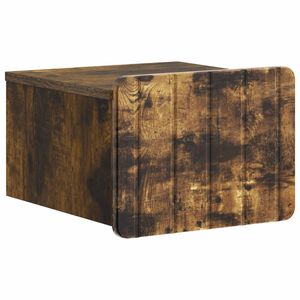 vidaXL Wandbeugel Bedkast Gerookt eiken 33 x 34,5 x 24 cm Bewerkt hout