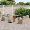 vidaXL Tuin Sofa Set met opslag 9 pcs Beige Poly riet