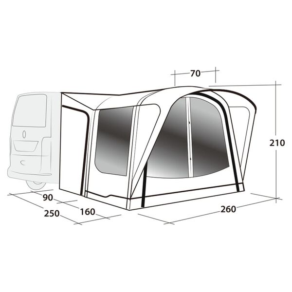 Outwell Campertent Newburg 160 Air zwart en grijs