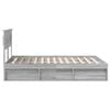 vidaXL Bedframe met lade Grijs Sonoma 150 x 200 cm Massief grenenhout