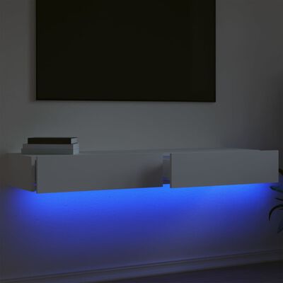 vidaXL Tv-meubelen 2 st met LED-verlichting 60x35x15,5 cm wit