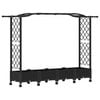 vidaXL Verhoogd Bed met Trellis en Dak Zwart 207 x 40 x 129 cm PP
