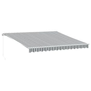 vidaXL Luifel handmatig uittrekbaar en LED 400x350 cm antraciet en wit